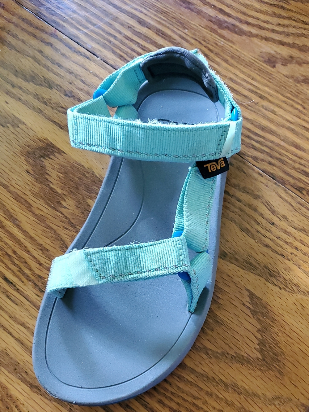 Teva Kids Aqua Strap Sandal in Light Aqua and Gray